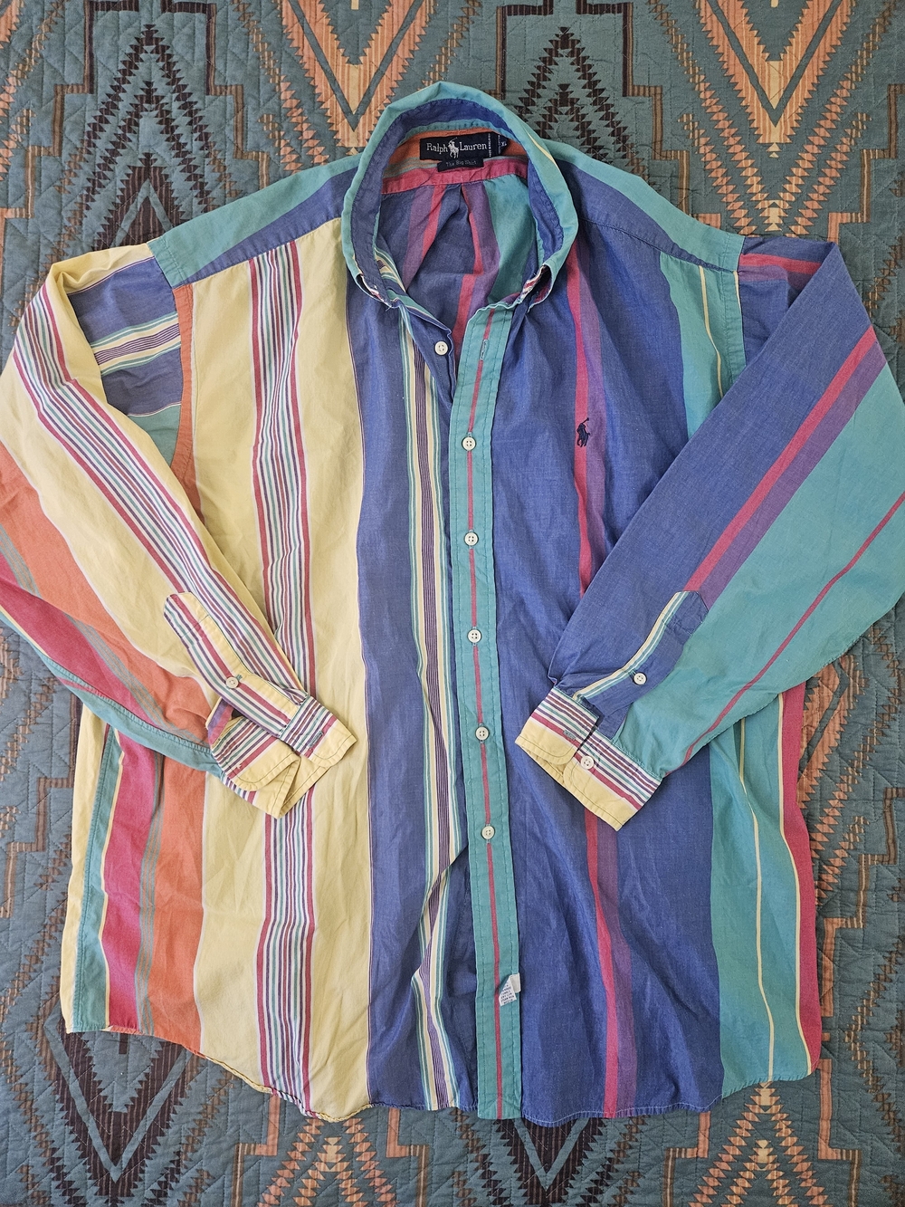 Ralph Lauren Multicolor Vertical Stripe Button-Down Shirt